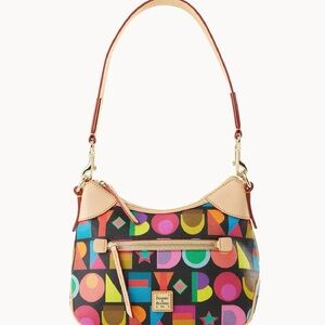 SOLD Dooney & Bourke Multicolor  art deco hobo Shoulder Bag